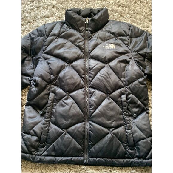 THE NORTH FACE Aconcagua black PUFFER 550 DOWN COAT JACKET sz L - Picture 3 of 9
